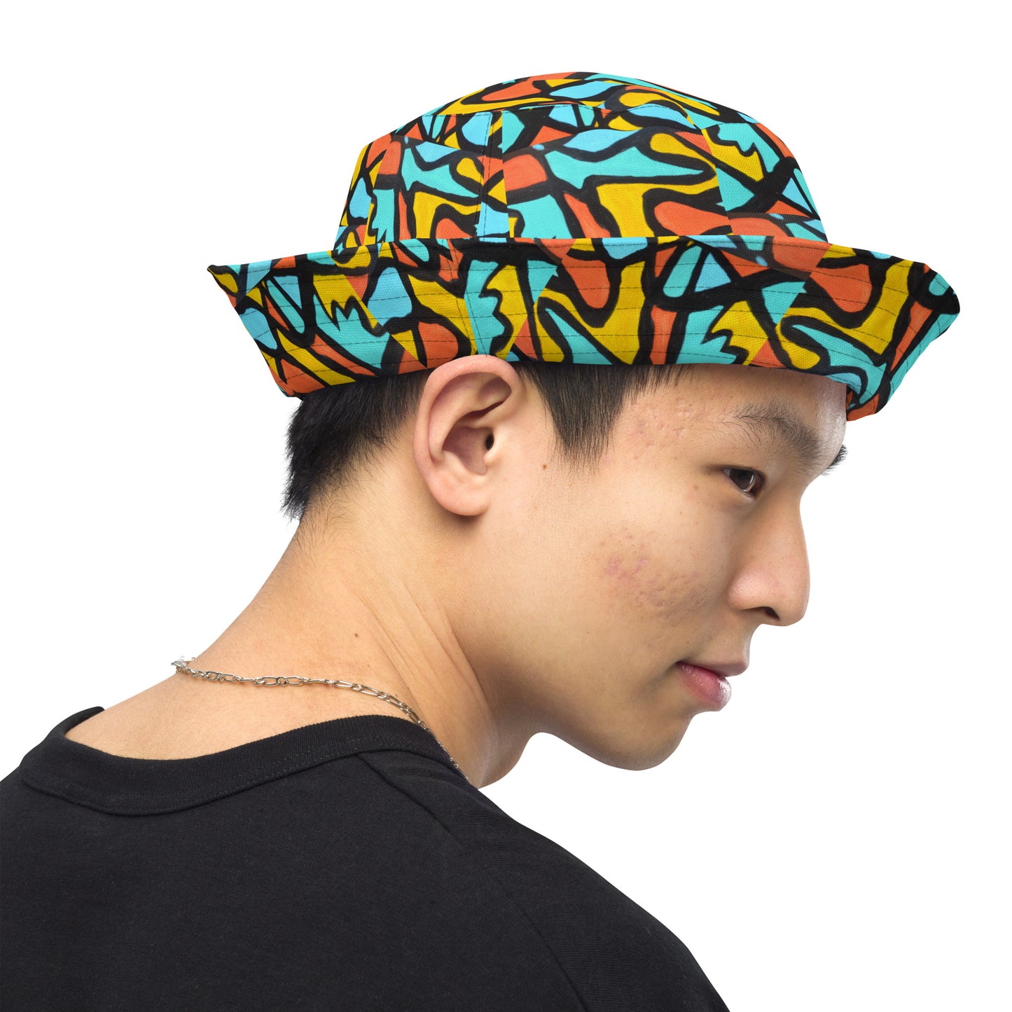 Reversible Pieces bucket hat