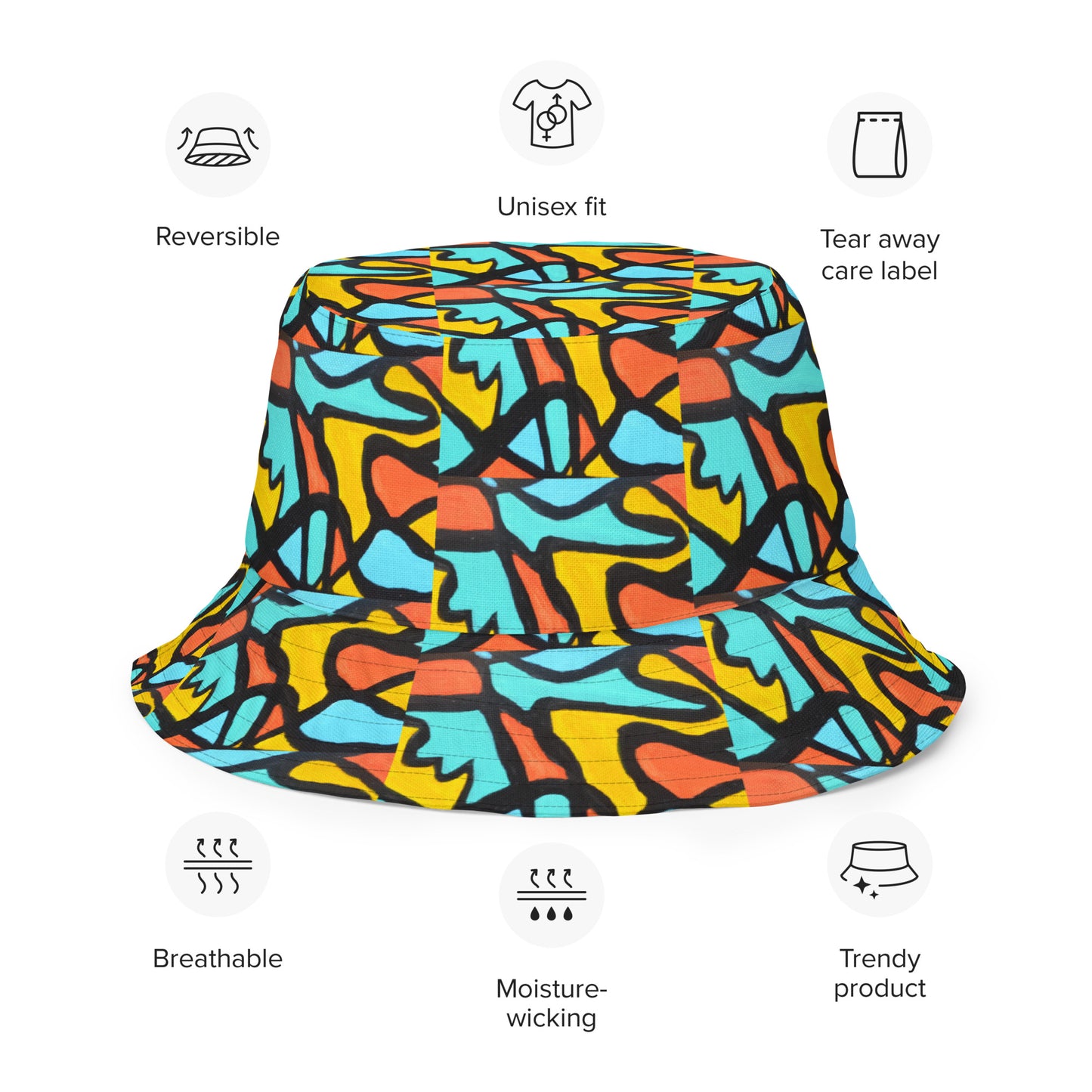 Reversible Pieces bucket hat