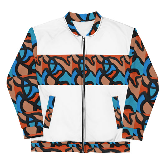 Unisex Orange Pieces Bomber Jacket