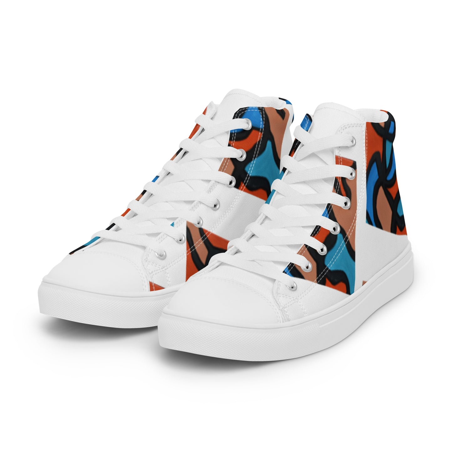 Women’s Orange Pieces high top canvas shoes