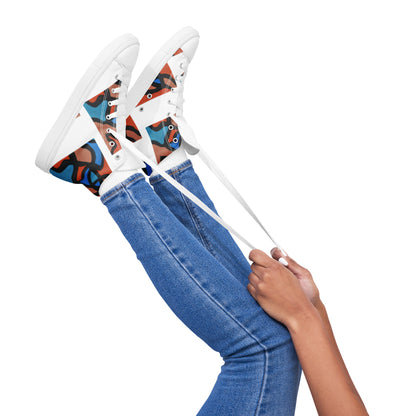 Women’s Orange Pieces high top canvas shoes