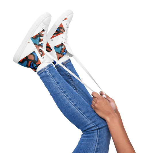 Women’s Orange Pieces high top canvas shoes